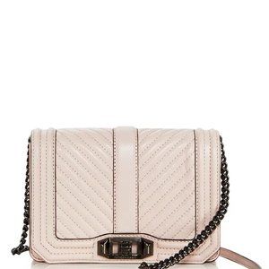 Pink Ostrich Skin Rebecca Minkoff Chevron Crossbody Bag